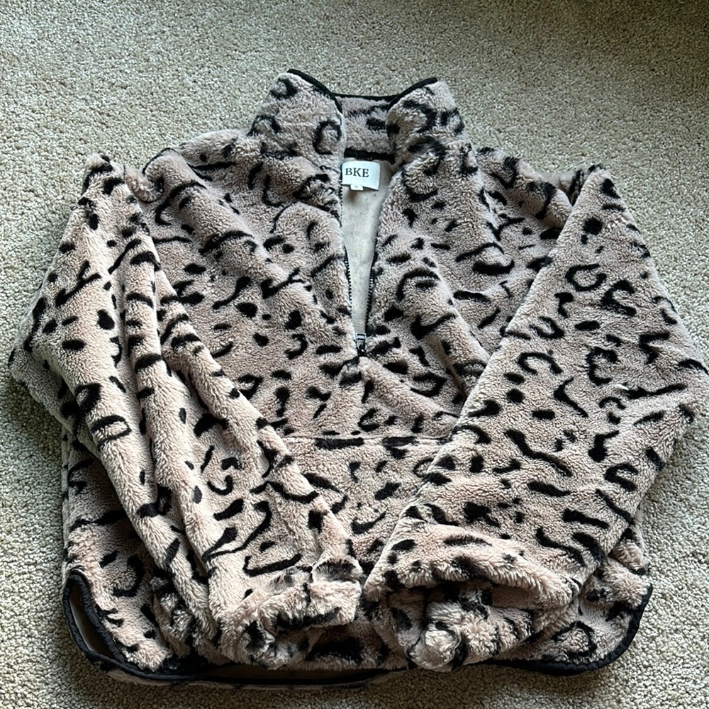 BKE Animal Print Fleece Jacket